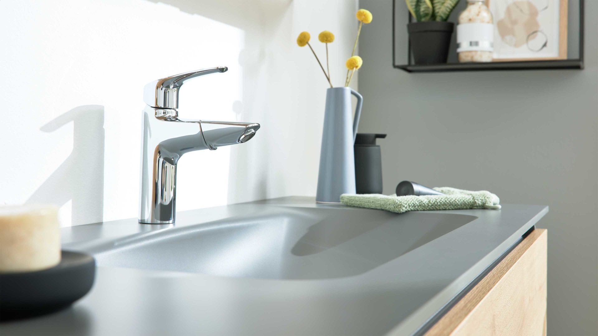 Badmöbel-Set Interliving aus Holz in Holzfarben Interliving Bad Serie 7405 - Badmöbel-Set Basis Eiche Sierra - Breite ca. 120 cm