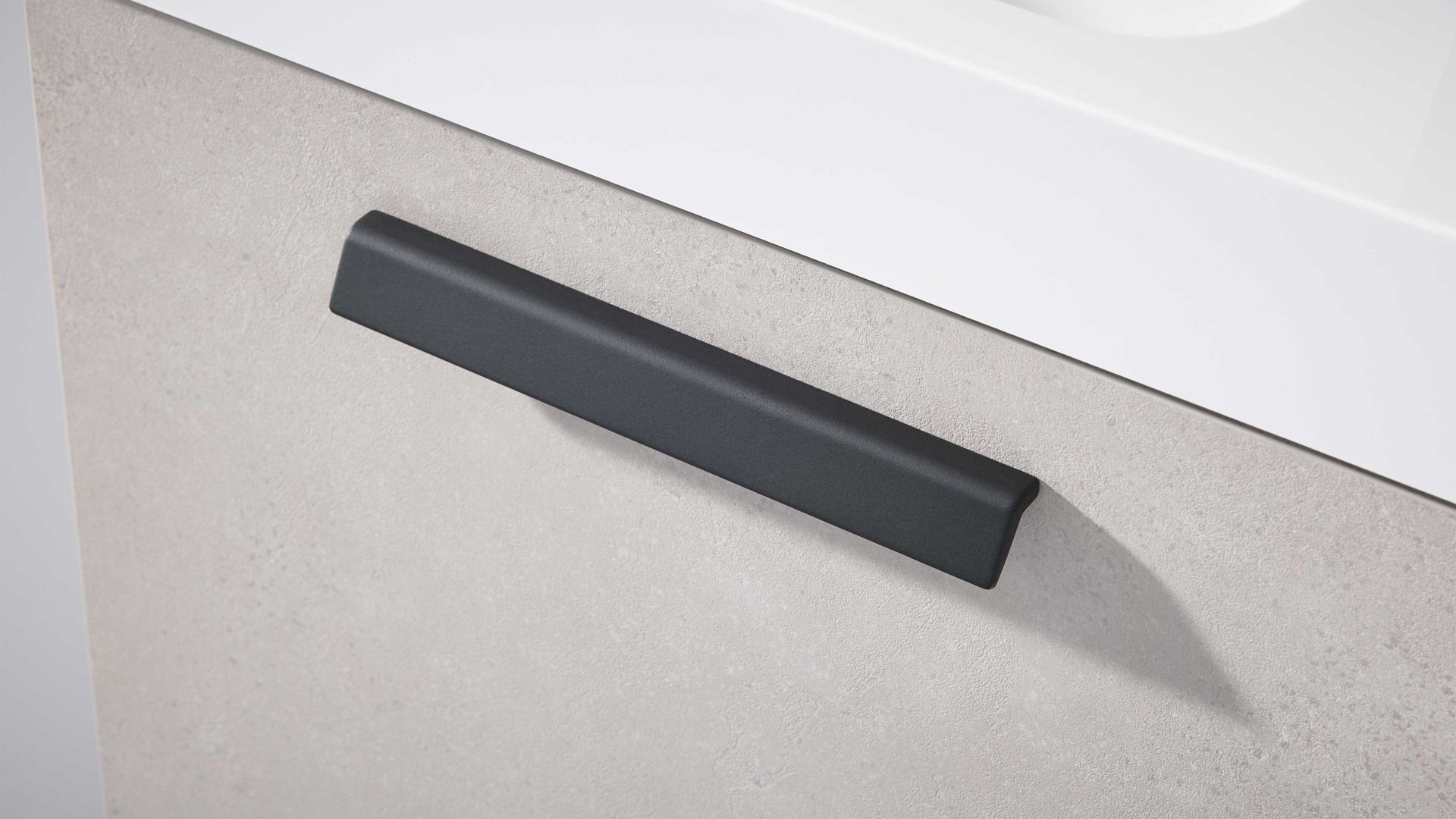 Badmöbel-Set Interliving aus Holz in Hellgrau Interliving Bad Serie 7842 - Gäste WC-Kombination mit Zubehör sandfarbener Beton - Sand, Breite ca. 40 cm