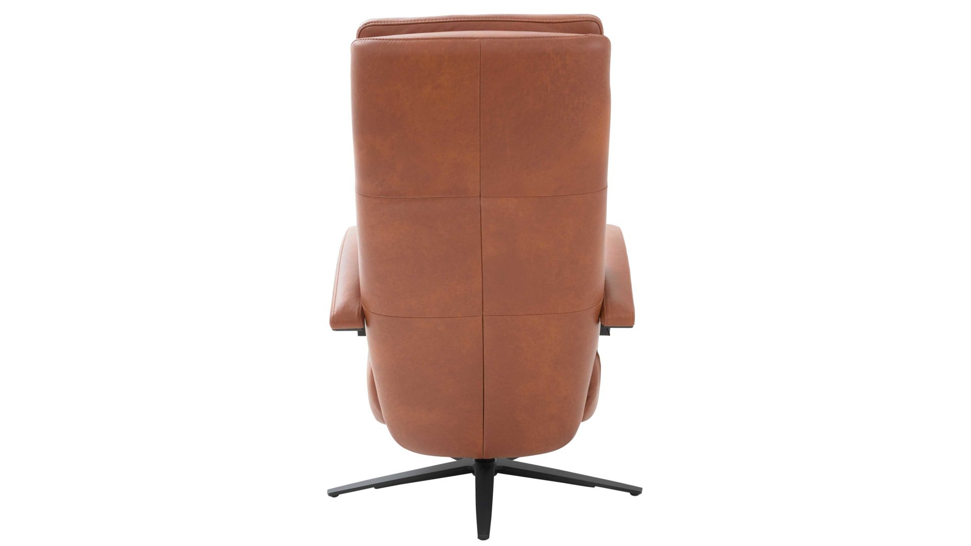 Relaxsessel Interliving aus Leder in Hellbraun Interliving Sofa Serie 4541 – Relaxsessel manuell - cognacfarbenes LongLife-Leder Cloudy & Sternfuß V4S