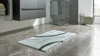 Badematte / Badeteppich Interliving aus Kunstfaser in Hellgrün Interliving Badteppich Serie 9111 jadefarben gemustert - ca. 50 x 60 cm