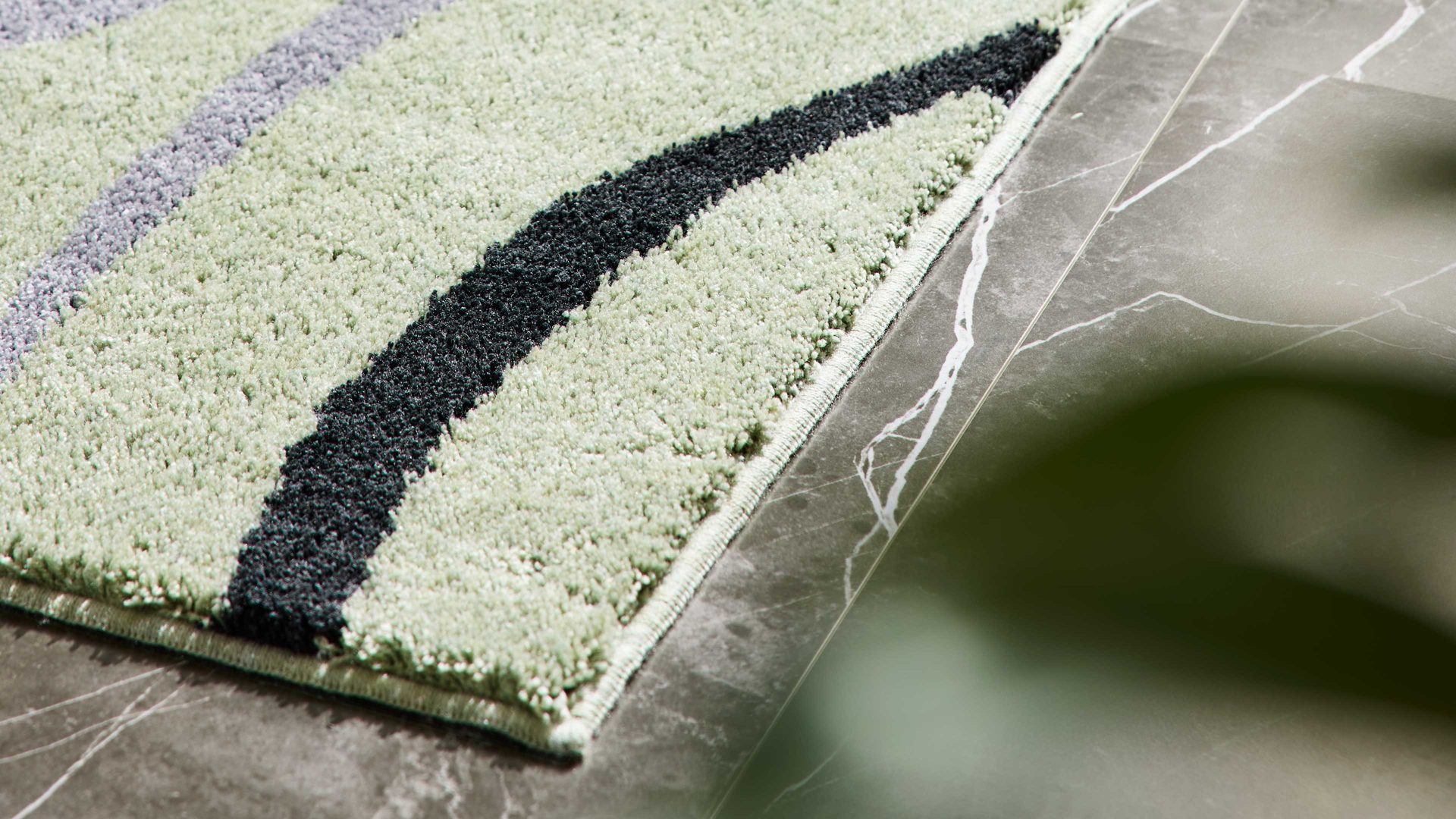 Badematte / Badeteppich Interliving aus Kunstfaser in Hellgrün Interliving Badteppich Serie 9111 jadefarben gemustert - ca. 60 x 90 cm