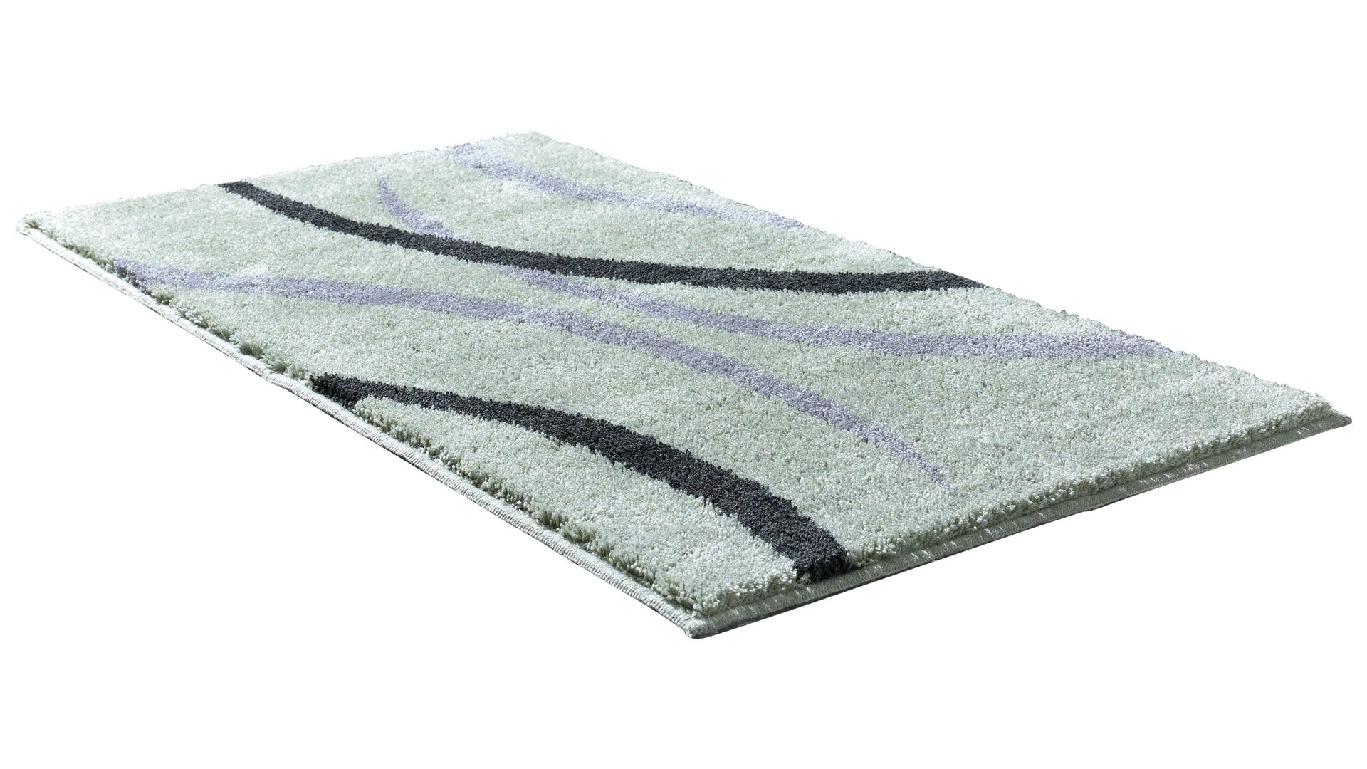 Badematte / Badeteppich Interliving aus Kunstfaser in Hellgrün Interliving Badteppich Serie 9111 jadefarben gemustert - ca. 60 x 90 cm