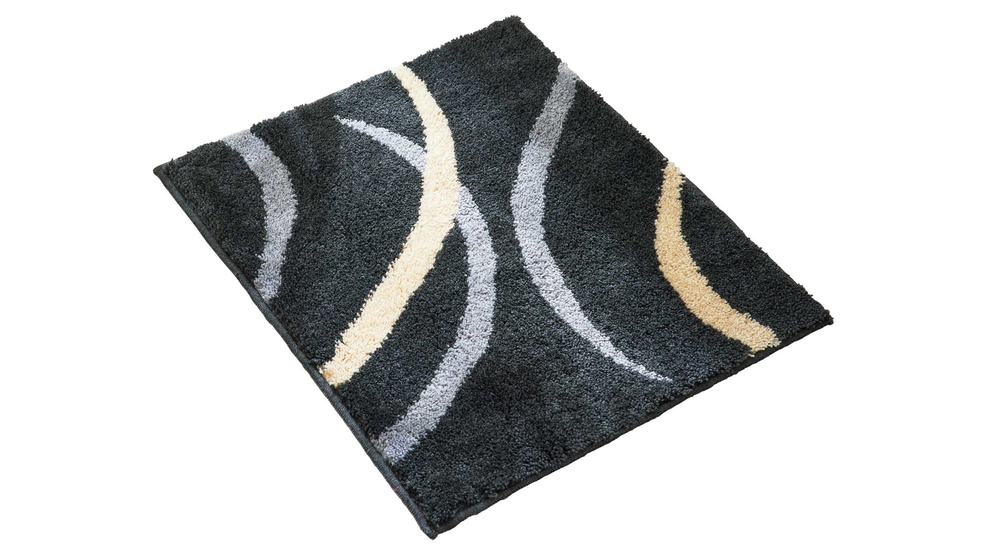 Badematte / Badeteppich Interliving aus Kunstfaser in Anthrazit Interliving Badteppich Serie 9111 anthrazitfarben gemustert - ca. 50 x 60 cm