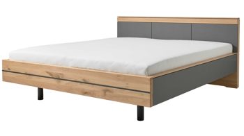 Bettgestell Interliving aus Holz in Holzfarben Interliving Schlafzimmer Serie 1029 – Bettgestell 528341 Wildeiche & Graphit - Liegefläche ca. 180 x 200 cm
