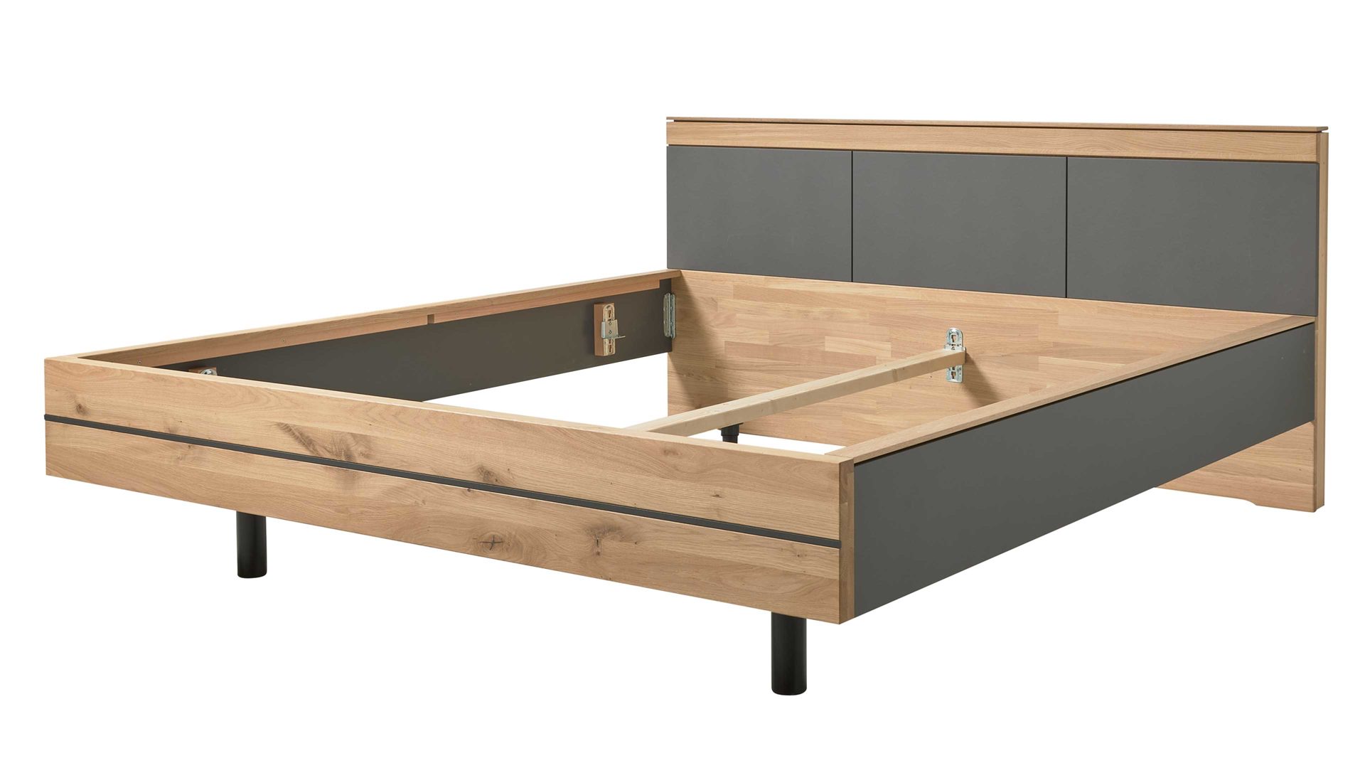 Komplettzimmer Interliving aus Holz in Holzfarben Interliving Schlafzimmer Serie 1029 – Komplettzimmer 528002 Wildeiche & Graphit - vierteilig, fünftürig