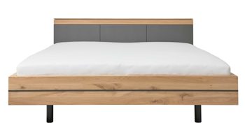Bettgestell Interliving aus Holz in Holzfarben Interliving Schlafzimmer Serie 1029 – Bettgestell Wildeiche & Graphit - Liegefläche ca. 180 x 200 cm