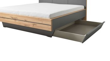 Bettkasten Interliving aus Holz in Dunkelgrau Interliving Schlafzimmer Serie 1029 – Bettschubladen-Set Graphit - zweiteilig