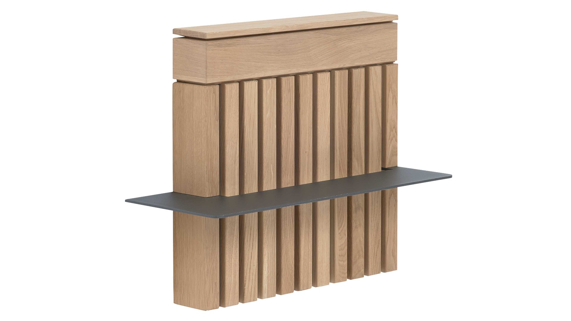 Paneel Interliving aus Holz in Holzfarben Interliving Schlafzimmer Serie 1029 – Aufsatzpaneel links - Wildeiche & Graphit