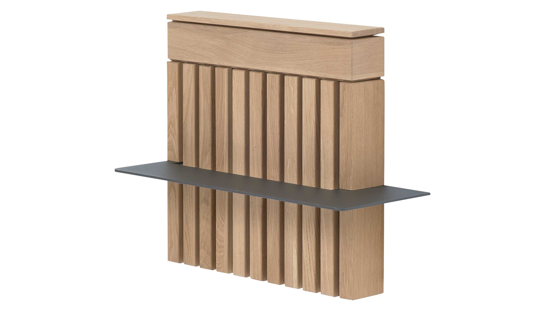 Paneel Interliving aus Holz in Holzfarben Interliving Schlafzimmer Serie 1029 – Aufsatzpaneel 528146 rechts - Wildeiche & Graphit