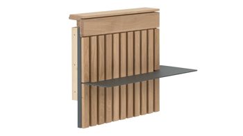 Paneel Interliving aus Holz in Holzfarben Interliving Schlafzimmer Serie 1029 – Aufsatzpaneel rechts - Wildeiche & Graphit