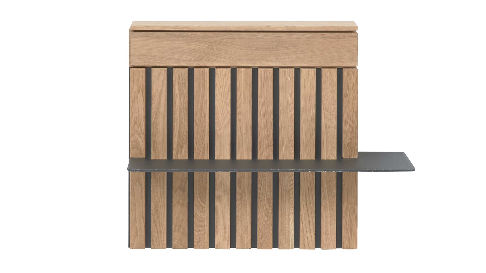 Paneel Interliving aus Holz in Holzfarben Interliving Schlafzimmer Serie 1029 – Aufsatzpaneel 528146 rechts - Wildeiche & Graphit