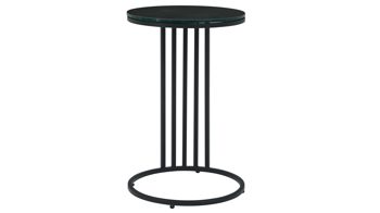 Beistelltisch Interliving aus Keramik in Dunkelgrau Interliving Couchtisch Serie 6220 - Beistelltisch ET069TI titanfarbene Keramik & schwarzer Stahl &  - Durchmesser ca. 40 cm