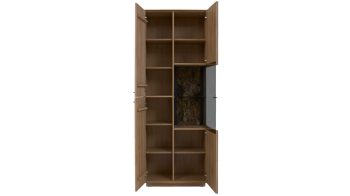 Wohnwand Interliving aus Holz in Holzfarben Interliving Wohnzimmer Serie 2025 - Wohnwand 83 Wildeiche, Anthrazit & Kork - dreiteilig, Breite ca. 325 cm