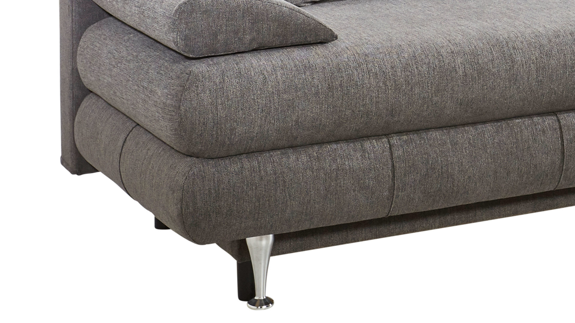 Schlafsofa Sun garden | 162719 aus Stoff in Hellbraun Schlafsofa Benfeld taupefarbener Webstoff & Edelstahlfüße