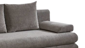 Schlafsofa Sun garden | 162739 aus Stoff in Hellbraun Schlafsofa Benfeld taupefarbener Webstoff & Edelstahlfüße