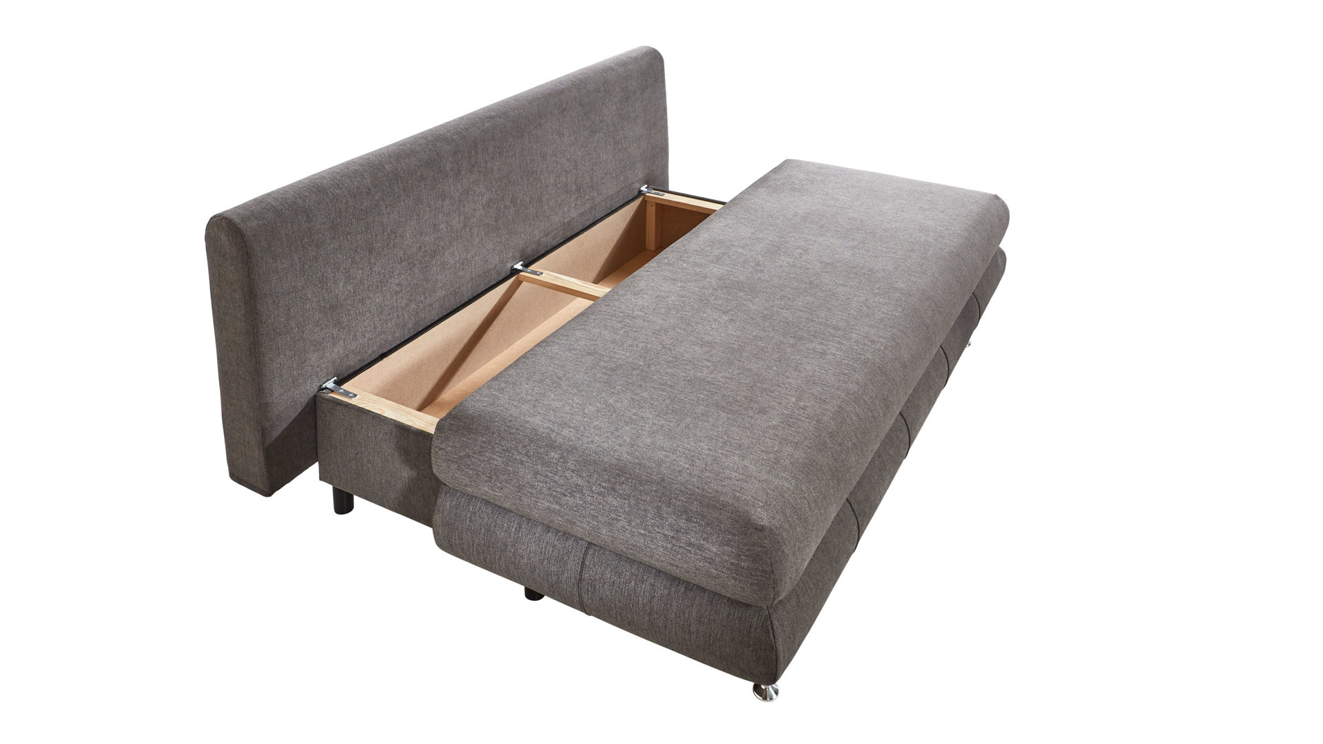 Schlafsofa Sun garden | 162719 aus Stoff in Hellbraun Schlafsofa Benfeld taupefarbener Webstoff & Edelstahlfüße