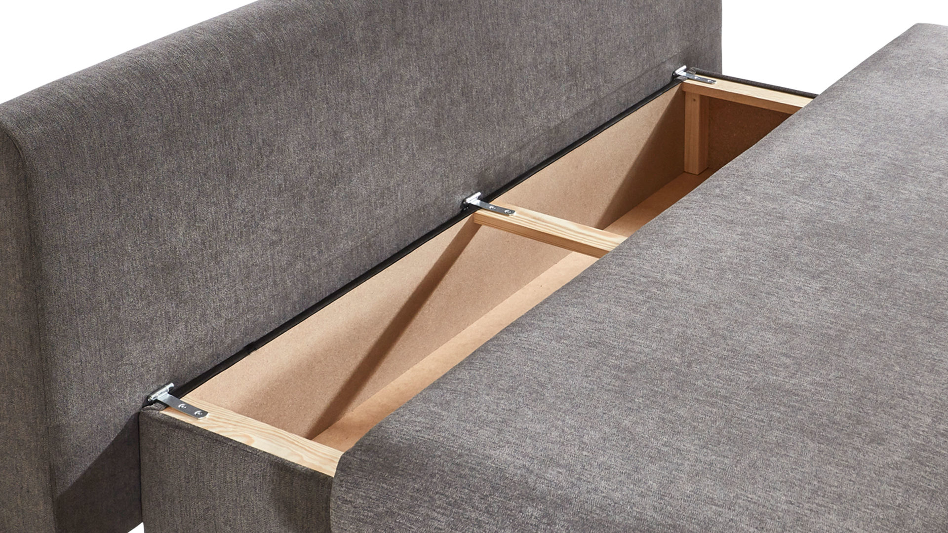 Schlafsofa Sun garden | 162739 aus Stoff in Hellbraun Schlafsofa Benfeld taupefarbener Webstoff & Edelstahlfüße