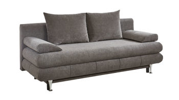 Schlafsofa Sun garden | 162719 aus Stoff in Hellbraun Schlafsofa Benfeld taupefarbener Webstoff & Edelstahlfüße