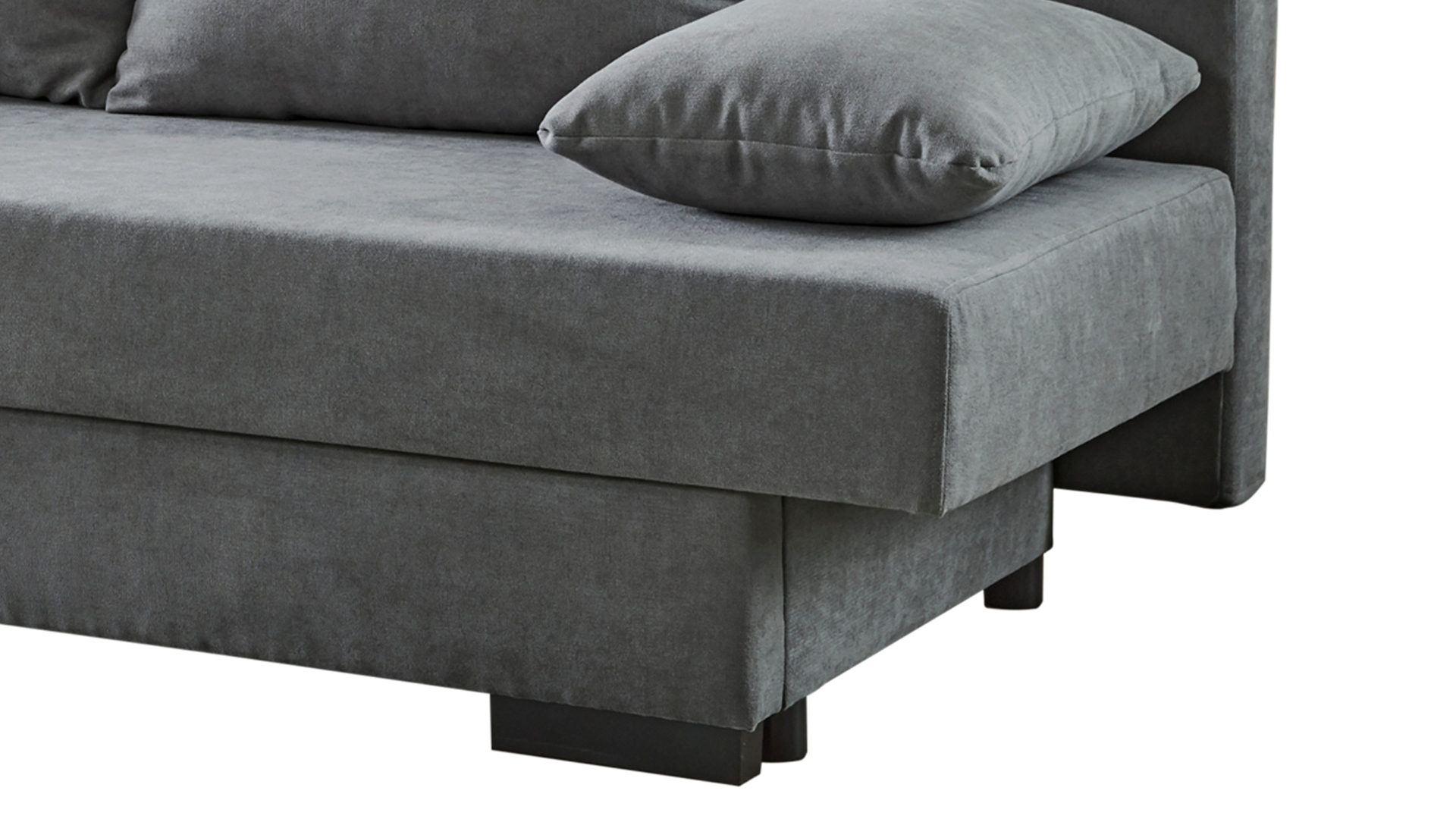 Schlafsofa Sun garden | 162719 aus Stoff in Grau Schlafsofa Groningen grauer Webstoff & schwarze Kunststofffüße