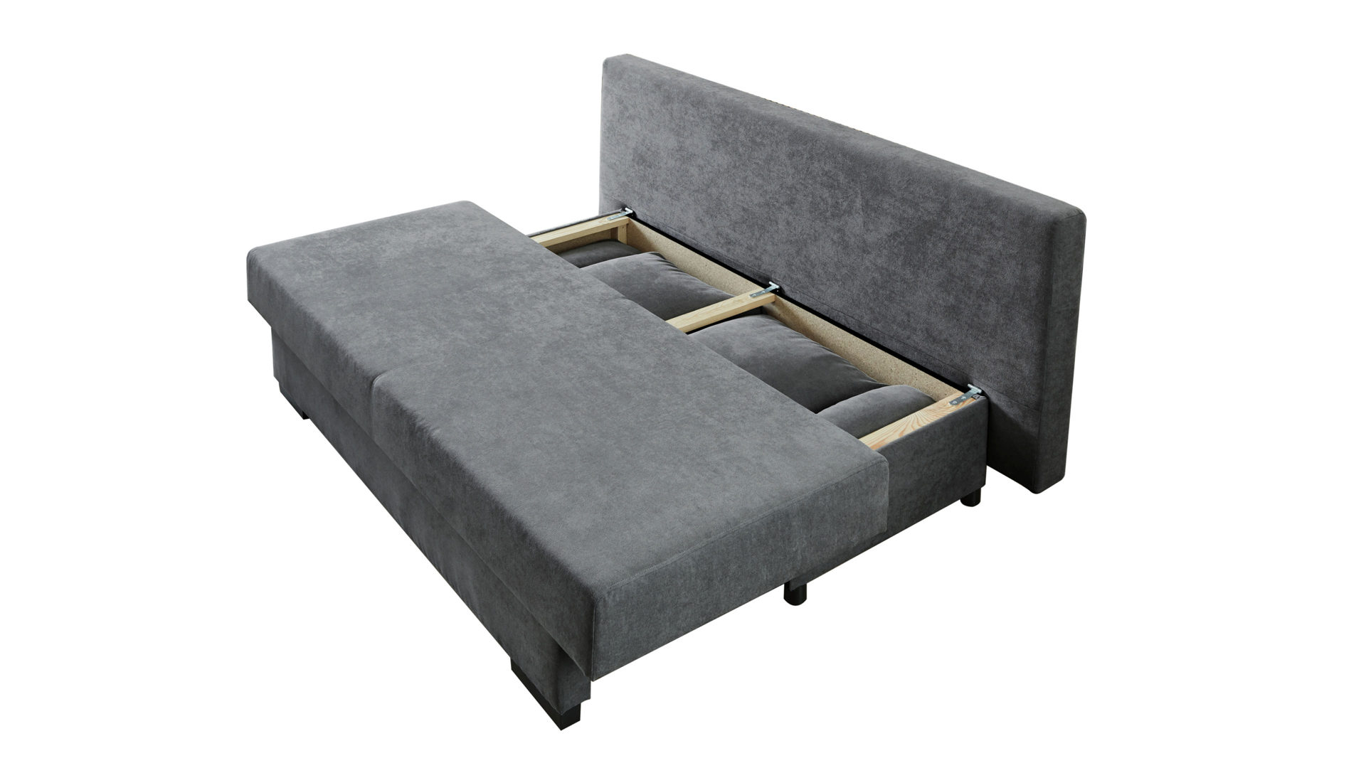 Schlafsofa Sun garden | 162739 aus Stoff in Grau Schlafsofa Groningen grauer Webstoff & schwarze Kunststofffüße