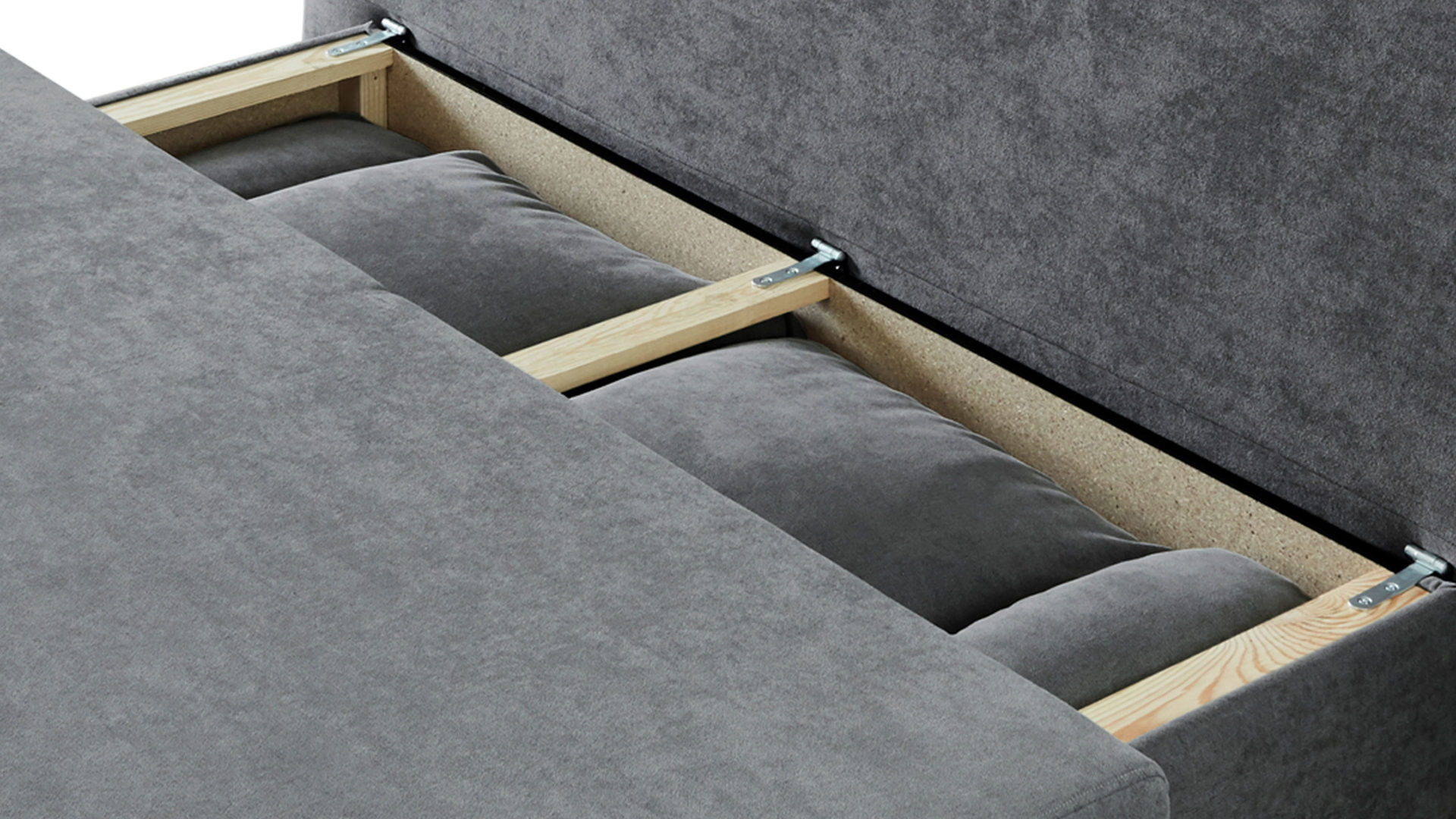 Schlafsofa Sun garden | 162739 aus Stoff in Grau Schlafsofa Groningen grauer Webstoff & schwarze Kunststofffüße