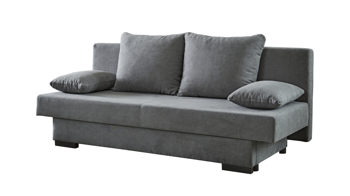 Schlafsofa Sun garden | 162719 aus Stoff in Grau Schlafsofa Groningen grauer Webstoff & schwarze Kunststofffüße