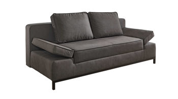Schlafsofa Sun garden | 162719 aus Stoff in Anthrazit Schlafsofa Jarny anthrazitfarbener Webstoff & schwarze Metallfüße