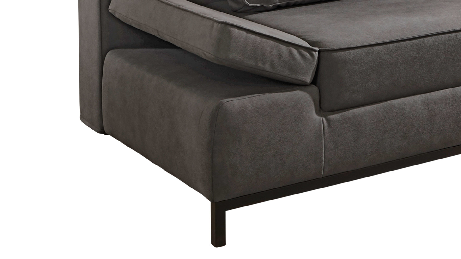 Schlafsofa Sun garden | 162739 aus Stoff in Anthrazit Schlafsofa Jarny anthrazitfarbener Webstoff & schwarze Metallfüße