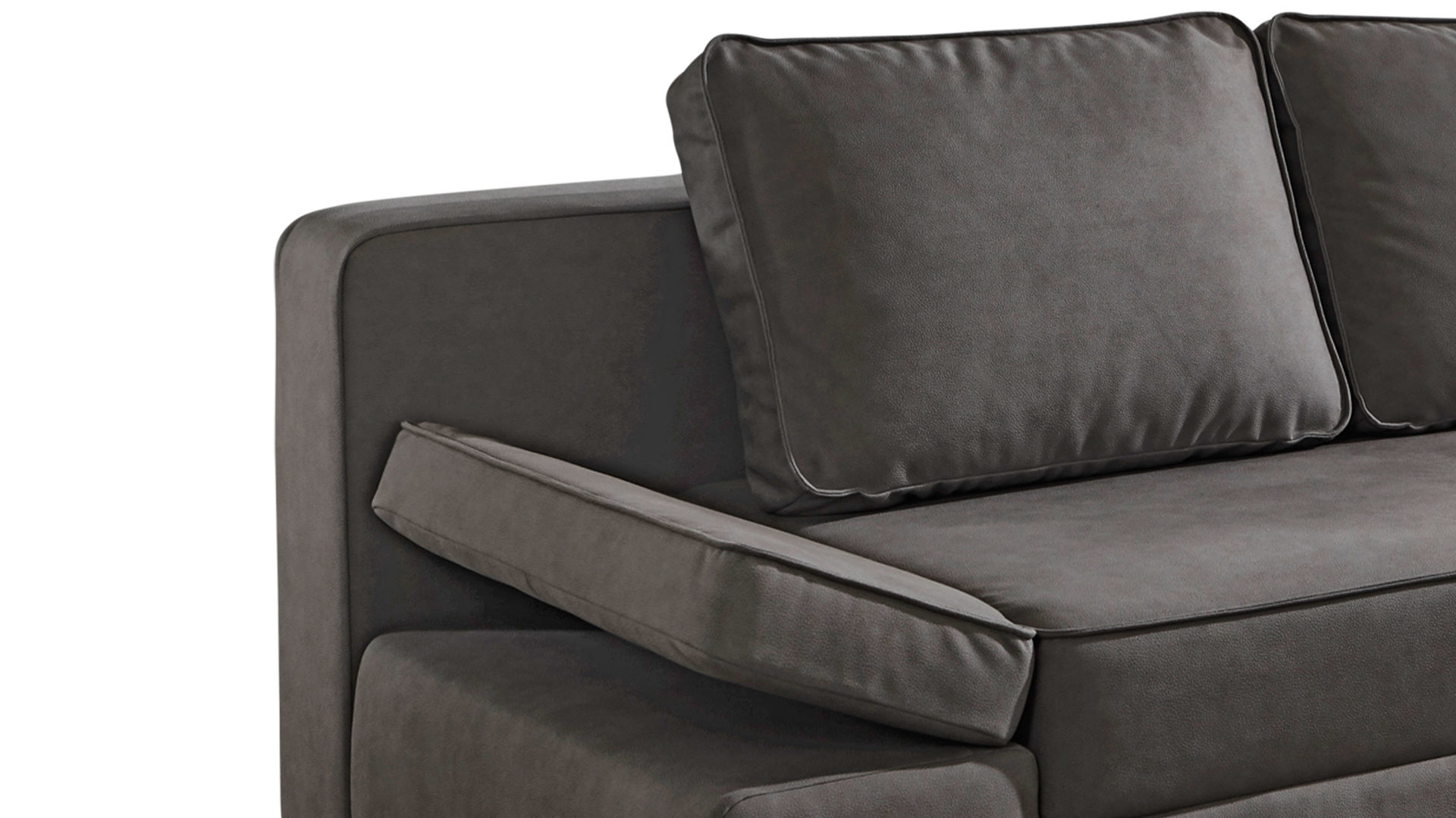 Schlafsofa Sun garden | 162739 aus Stoff in Anthrazit Schlafsofa Jarny anthrazitfarbener Webstoff & schwarze Metallfüße