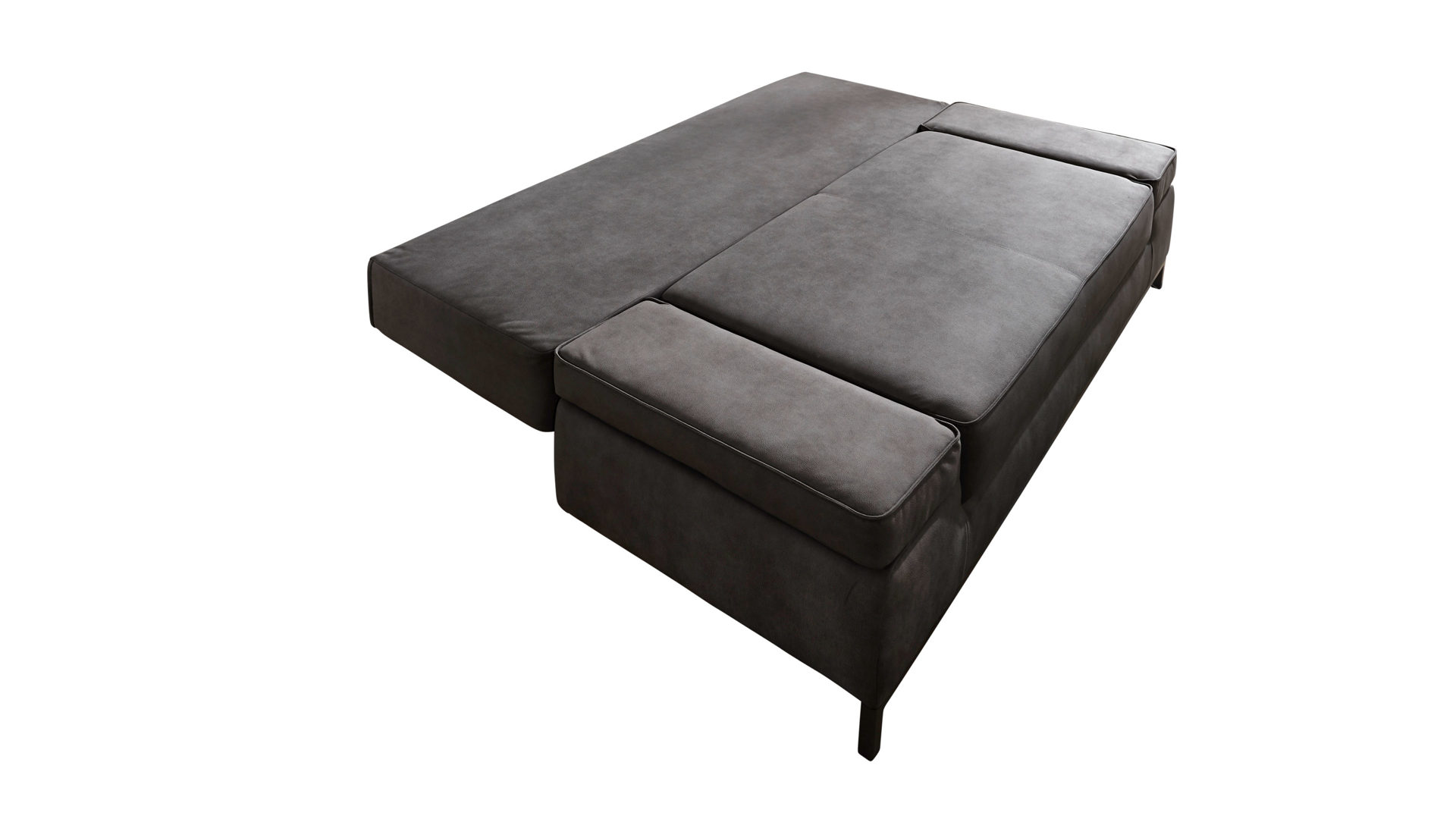 Schlafsofa Sun garden | 162739 aus Stoff in Anthrazit Schlafsofa Jarny anthrazitfarbener Webstoff & schwarze Metallfüße