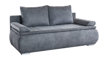 Schlafsofa Sun garden | 162719 aus Stoff in Grau Schlafsofa Lenon grauer Webstoff & chromfarbene Holzfüße