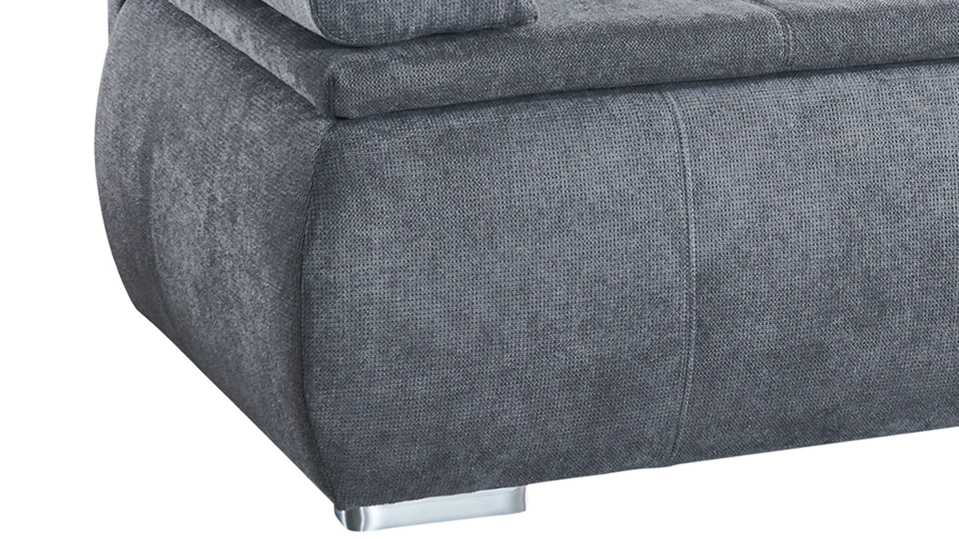 Schlafsofa Sun garden | 162739 aus Stoff in Grau Schlafsofa Lenon grauer Webstoff & chromfarbene Holzfüße