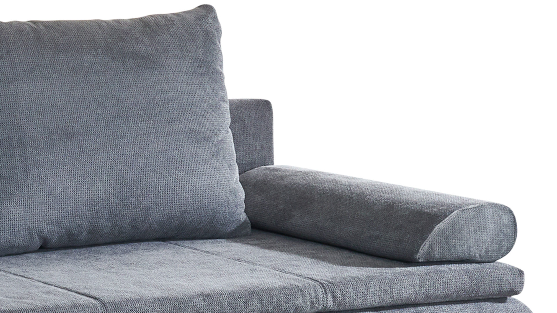 Schlafsofa Sun garden | 162719 aus Stoff in Grau Schlafsofa Lenon grauer Webstoff & chromfarbene Holzfüße