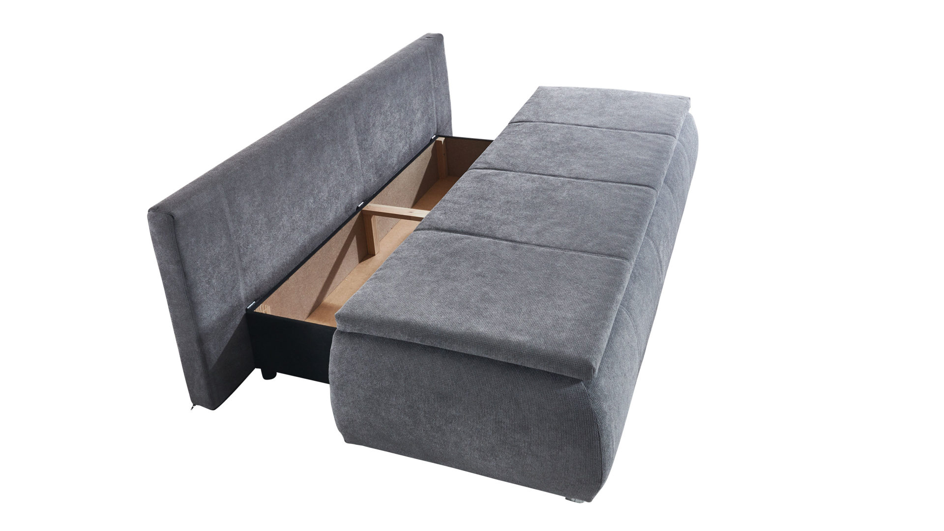 Schlafsofa Sun garden | 162739 aus Stoff in Grau Schlafsofa Lenon grauer Webstoff & chromfarbene Holzfüße