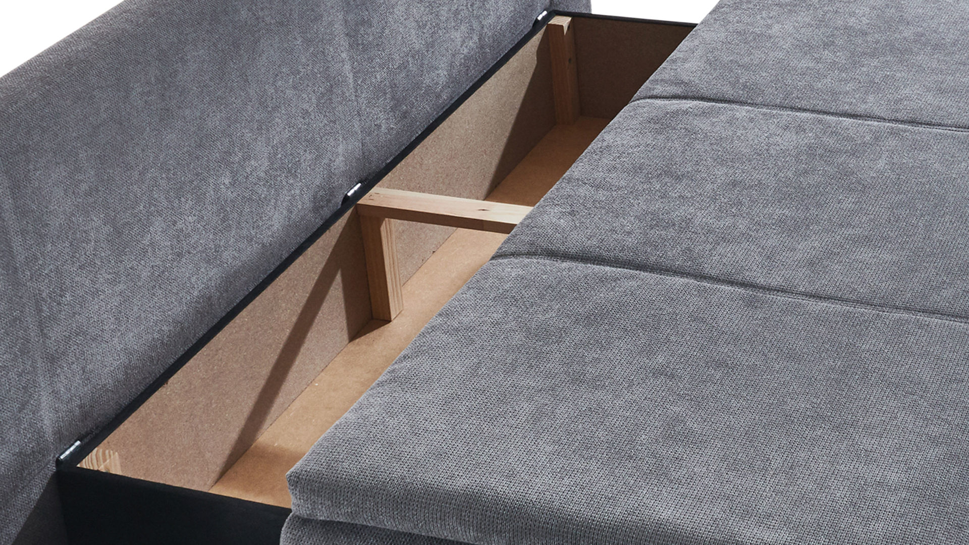 Schlafsofa Sun garden | 162719 aus Stoff in Grau Schlafsofa Lenon grauer Webstoff & chromfarbene Holzfüße