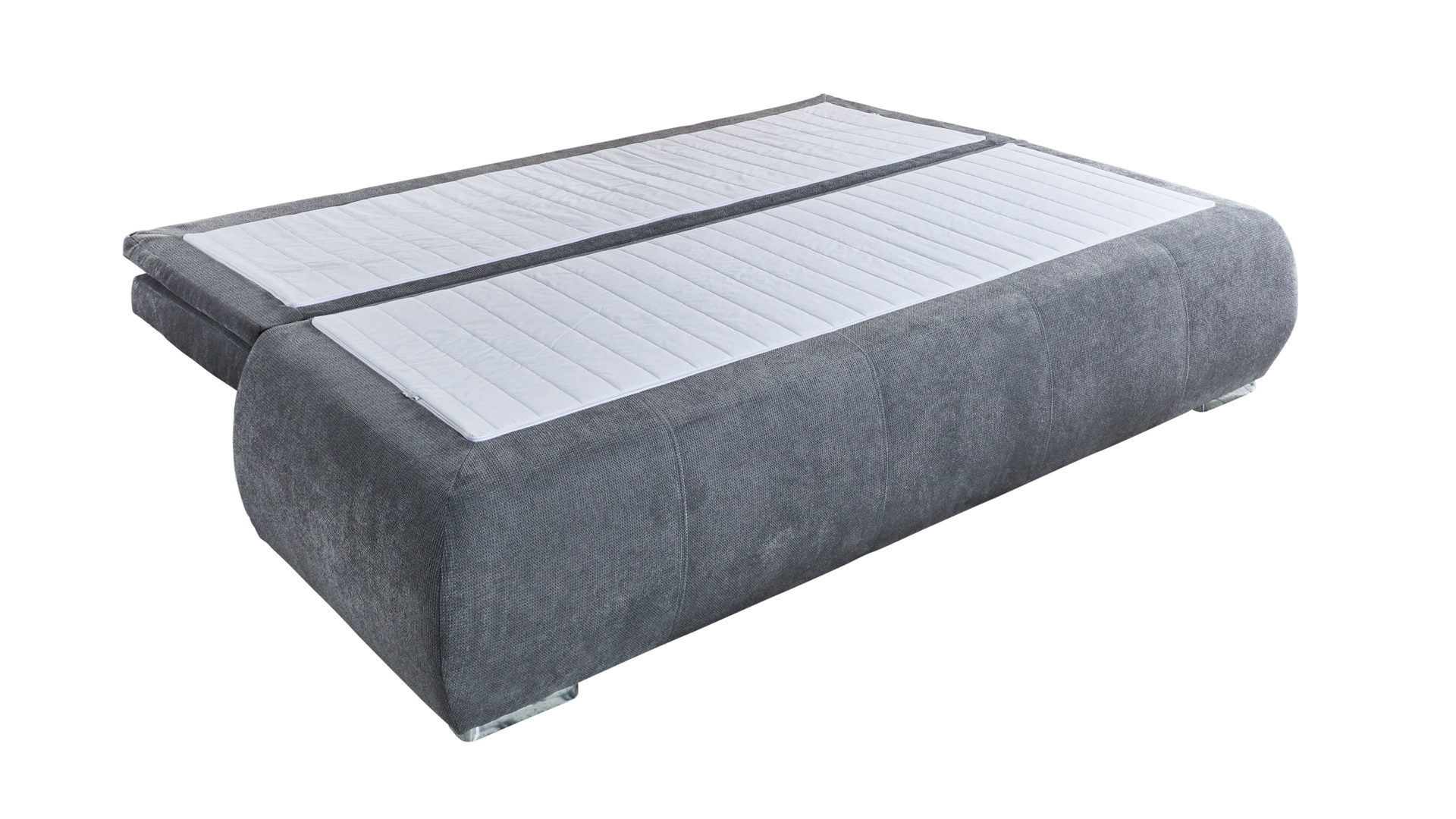 Schlafsofa Sun garden | 162719 aus Stoff in Grau Schlafsofa Lenon grauer Webstoff & chromfarbene Holzfüße