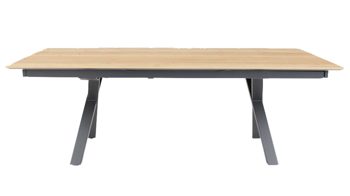 Esstisch Interliving aus Holz in Holzfarben Interliving Esszimmer Serie 5112 - Esstisch V317 goldbraune Halifax Eiche & anthrazitfarbenes Metall - ca. 220 x 100 cm