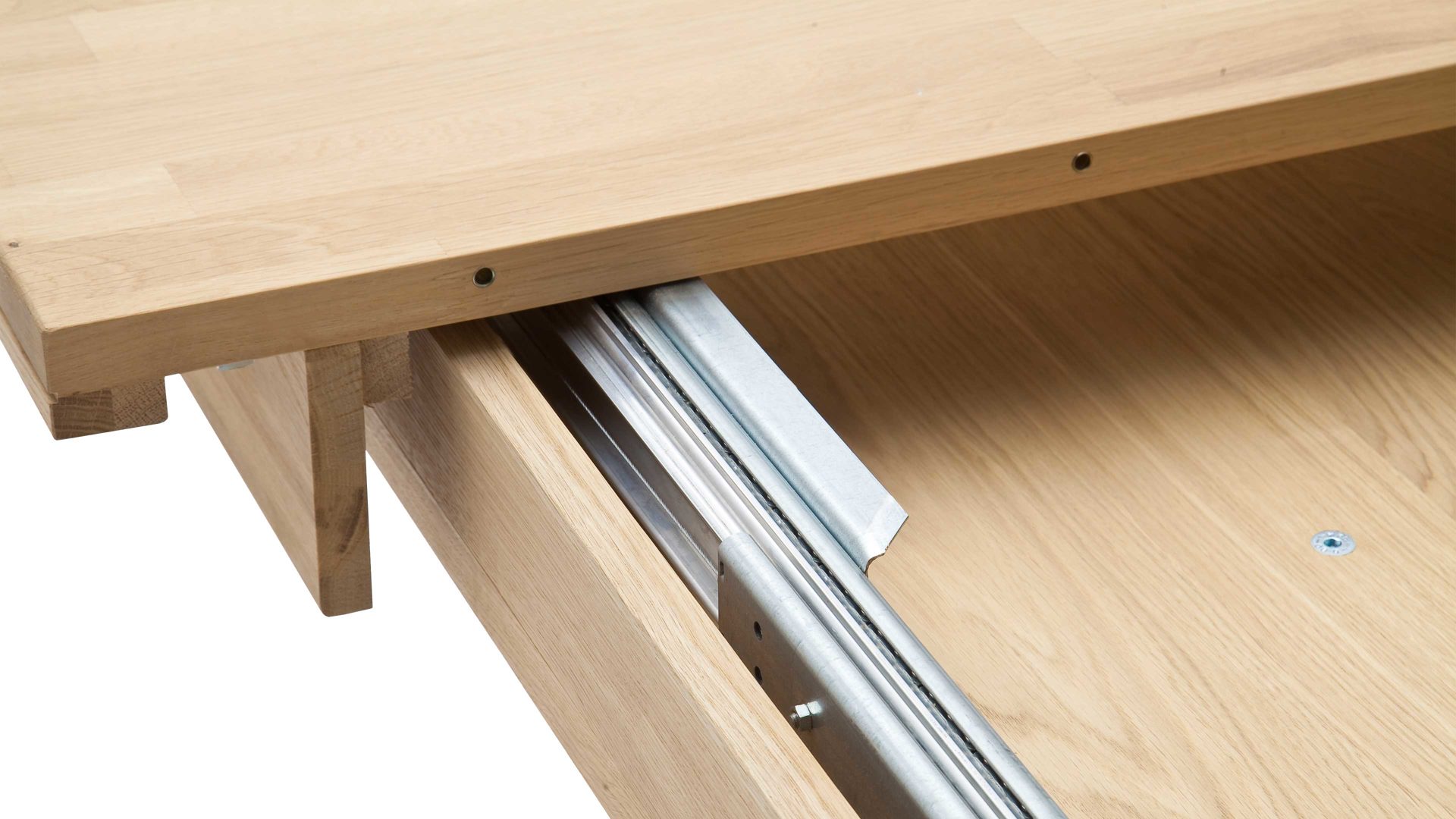 Auszugtisch Mca furniture aus Holz in Holzfarben Auszugtisch Ravello biancofarbene Balkeneiche – ca. 180-230 x 90 cm