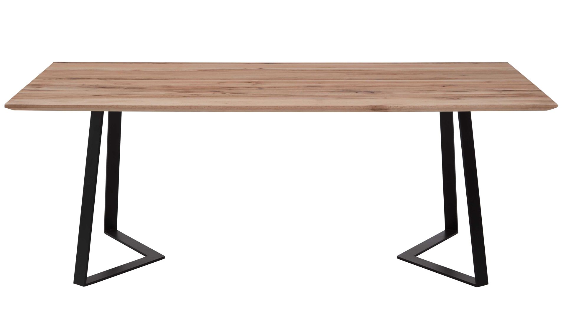 Esstisch Niehoff sitzmoebel aus Holz in Holzfarben NIEHOFF SITZMÖBEL Esstisch Balkeneiche & schwarzes Eisen – ca. 180 x 100 cm