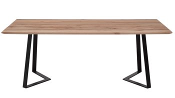 Esstisch Niehoff sitzmoebel aus Holz in Holzfarben NIEHOFF SITZMÖBEL Esstisch Balkeneiche & schwarzes Eisen – ca. 180 x 100 cm