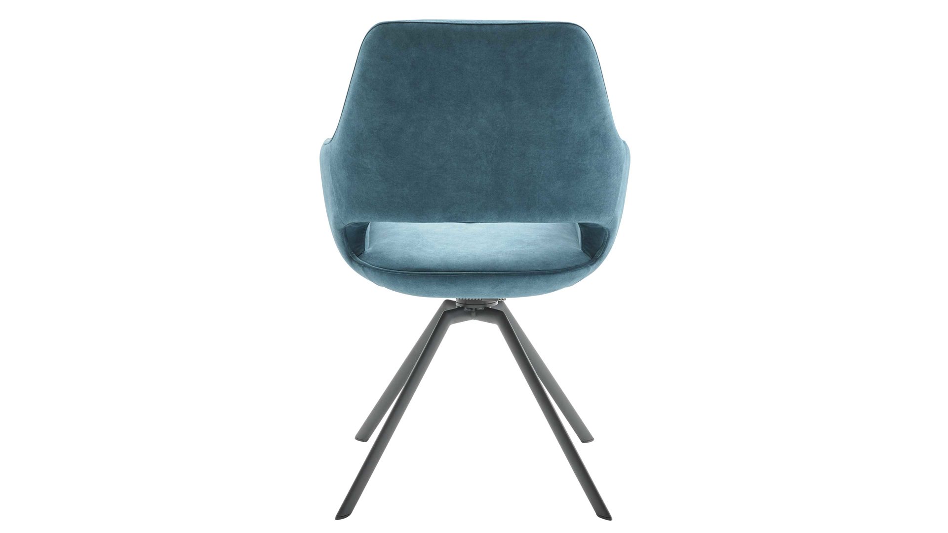 Polsterstuhl Interliving aus Kunstfaser in Petrol Interliving Esszimmer Serie 5112 - Schalenstuhl petrolfarbene Mikrofaser Dubai PY & anthrazitfarbenes Metall
