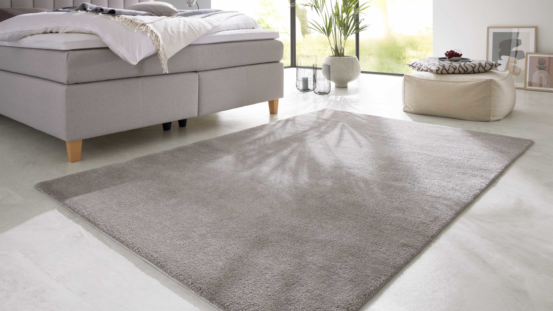 Webteppich Interliving aus Kunstfaser in Hellgrau Interliving Teppich Serie G-8080 Hellgrau - ca. 200 x 290 cm