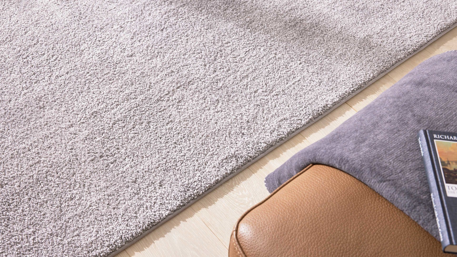 Webteppich Interliving aus Kunstfaser in Hellgrau Interliving Teppich Serie G-8080 Grau - ca. 160 x 230 cm