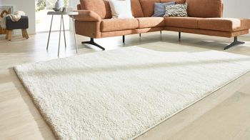 Webteppich Interliving aus Kunstfaser in Beige Interliving Teppich Serie G-8080 Creme - ca. 67 x 130 cm