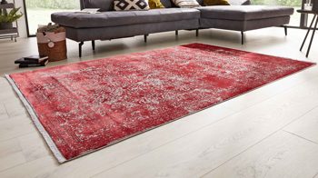 Webteppich Interliving aus Mischgewebe in Rot Interliving Teppich Serie L-8710 Rot – ca. 67 x 130 cm