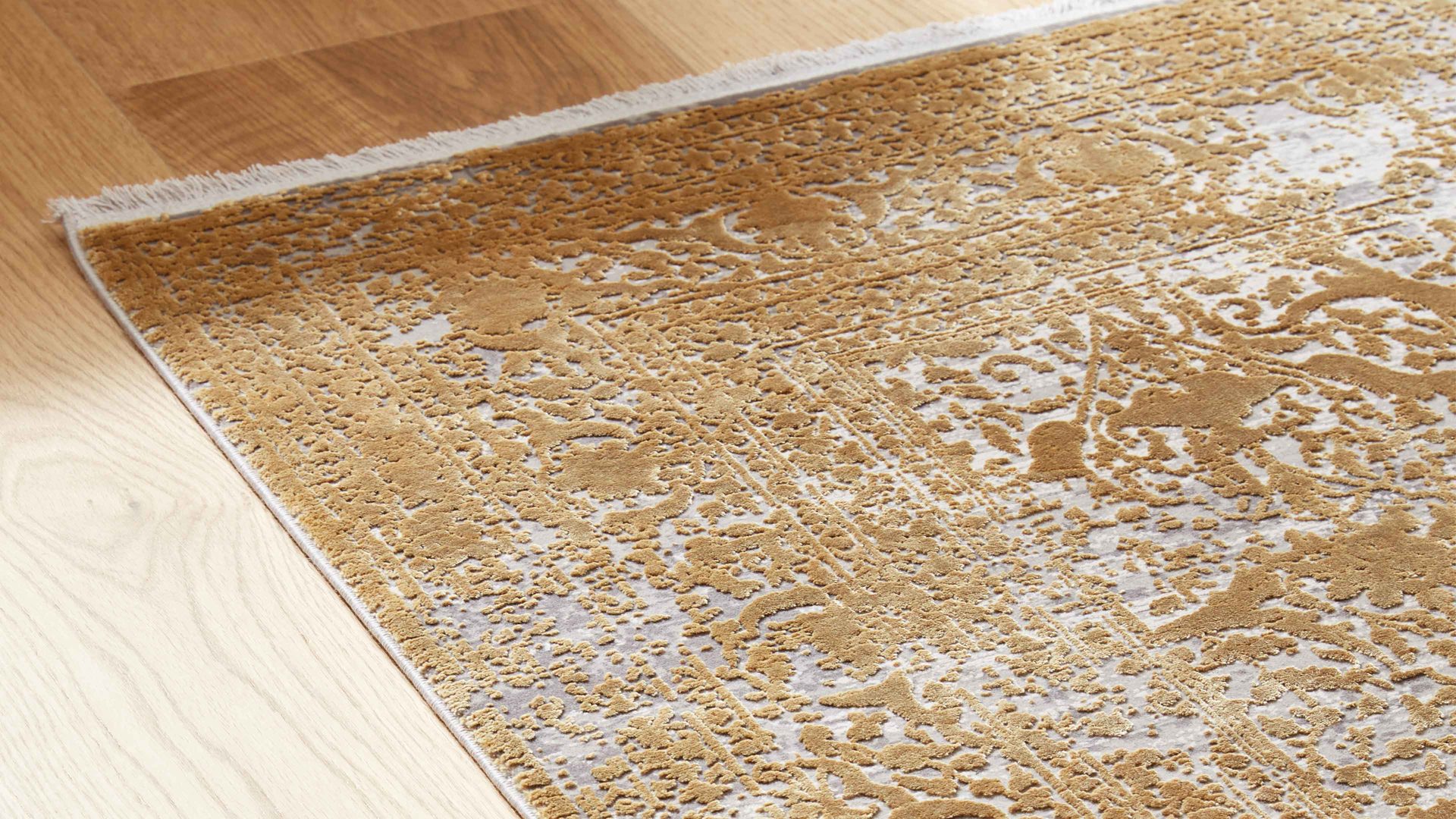 Webteppich Interliving aus Mischgewebe in Gold Interliving Teppich Serie L-8710 Gold – ca. 160 x 230 cm