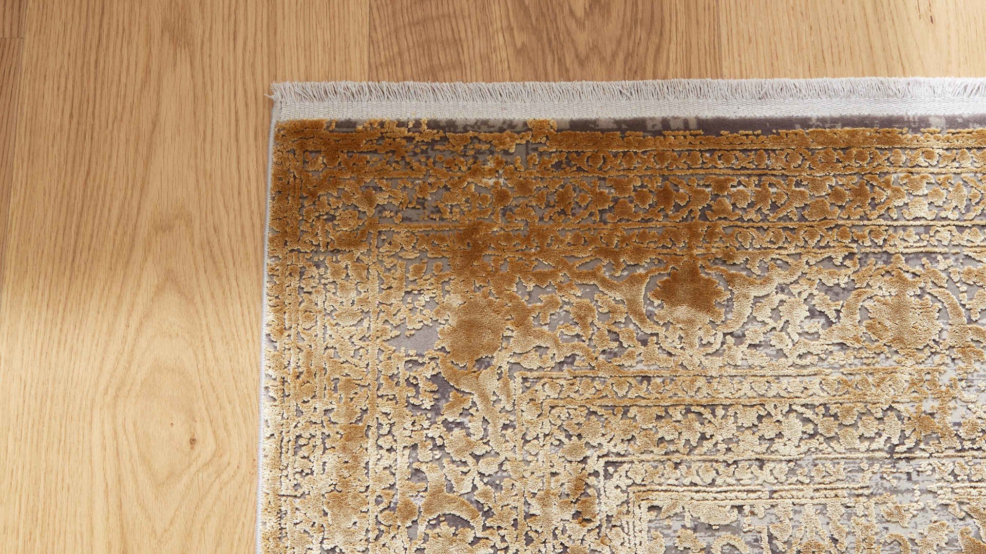 Webteppich Interliving aus Mischgewebe in Gold Interliving Teppich Serie L-8710 Gold – ca. 67 x 130 cm