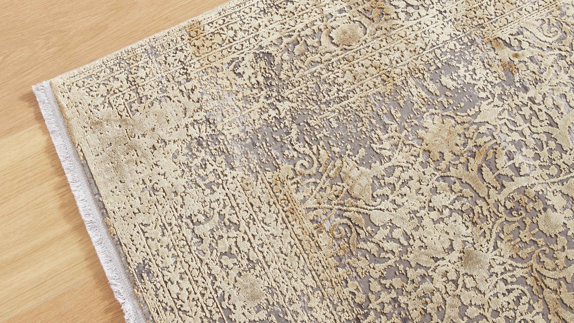 Webteppich Interliving aus Mischgewebe in Gold Interliving Teppich Serie L-8710 Gold – ca. 67 x 130 cm