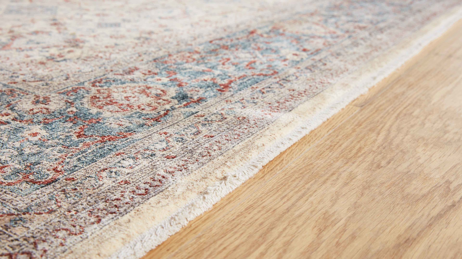 Webteppich Interliving aus Kunstfaser in Blau Interliving Teppich Serie L-8720 Creme-Blau – ca. 120 x 170 cm