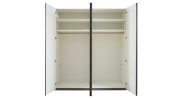 Kleiderschrank Interliving aus Holz in Dunkelgrau Interliving Kleiderschrank Serie 1207 – Kleiderschrank 98200 Manhattan - vier Türen, Breite ca. 200 cm